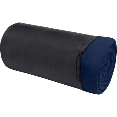 Logo trade promotional merchandise picture of: Huggy fleece plaid blanket with carry pouch 220x250 cm