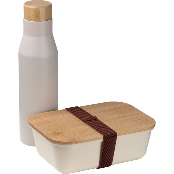 Logo trade promotional merchandise photo of: Set Lunchbox with stainless steel bottle Toronto