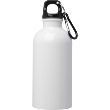 Logotrade promotional products photo of: Oregon 400 ml RCS certified single wall stainless steel water bottle with carabiner