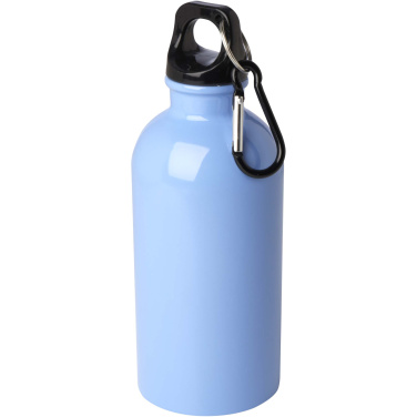 Logotrade advertising product picture of: Oregon 400 ml RCS certified single wall stainless steel water bottle with carabiner