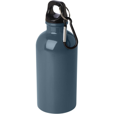 Logo trade promotional gifts picture of: Oregon 400 ml RCS certified single wall stainless steel water bottle with carabiner