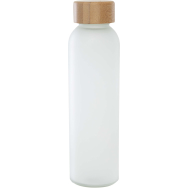 Logotrade advertising product image of: Lume 500 ml matte soda lime glass bottle with bamboo lid  