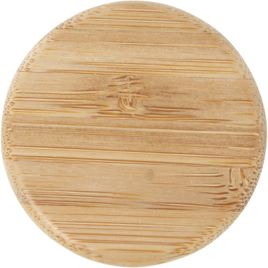 Logo trade promotional item photo of: Lume 500 ml matte soda lime glass bottle with bamboo lid  