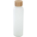 Lume 500 ml matte soda lime glass bottle with bamboo lid  , White