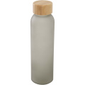 Lume 500 ml matte soda lime glass bottle with bamboo lid  , Grey