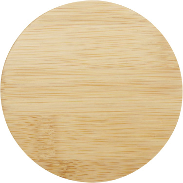 Logo trade promotional items image of: Leona 350 ml glass cup with bamboo lid