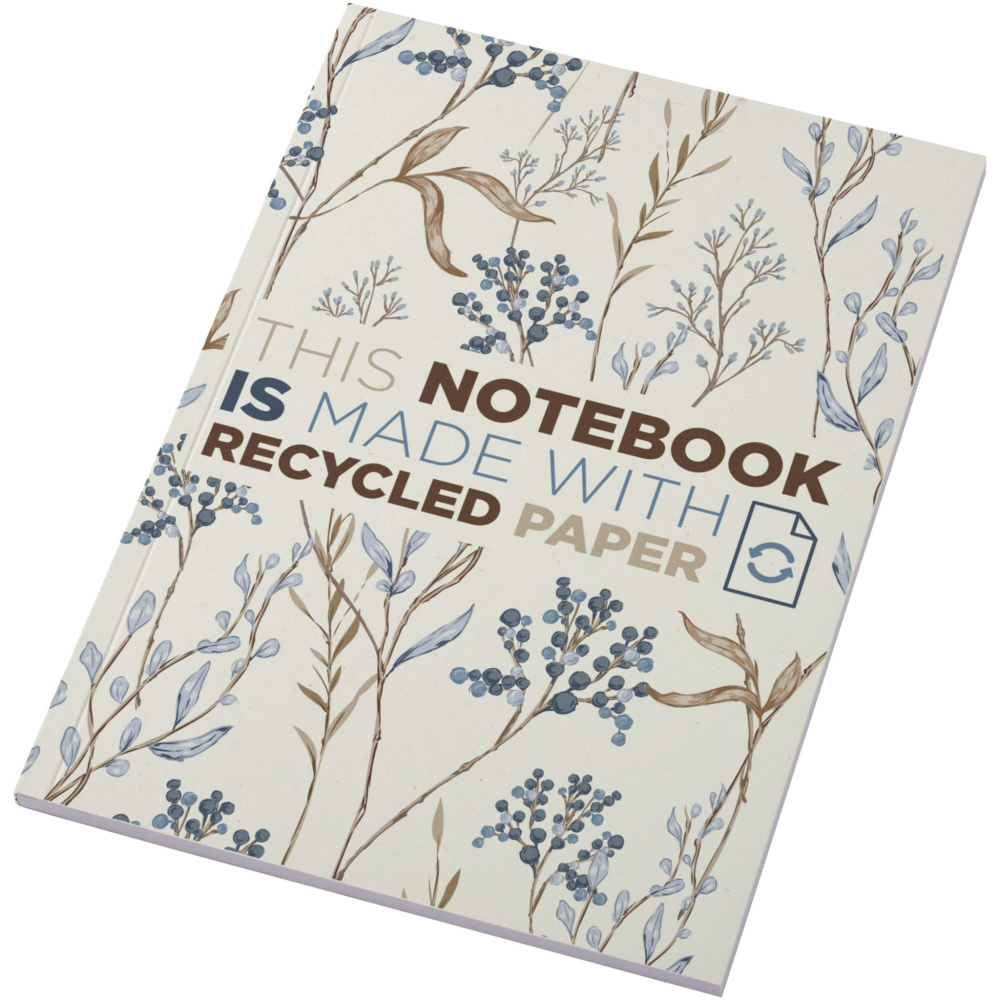 Logotrade promotional item image of: Novella Austen A5 recycled soft cover notebook - 50 sheets