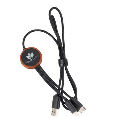 Logo trade advertising products picture of: Cable 3in1 with illuminated logo - LH-ZM04