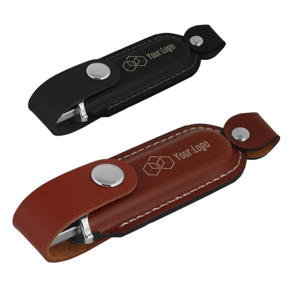 Logotrade promotional merchandise photo of: Leather USB stick