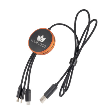 Logo trade promotional giveaways image of: Big cable 4in1 with illuminated logo - i5w