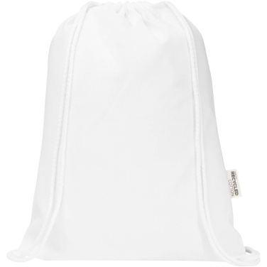 Logo trade corporate gift photo of: Oregon Blend 140 g/m² GRS recycled drawstring bag 5L