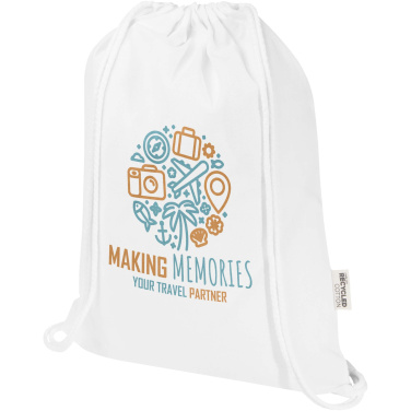 Logotrade corporate gift picture of: Oregon Blend 140 g/m² GRS recycled drawstring bag 5L