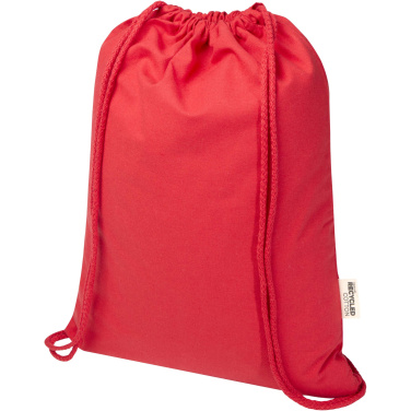 Logo trade promotional gifts image of: Oregon Blend 140 g/m² GRS recycled drawstring bag 5L
