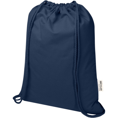 Logo trade promotional gift photo of: Oregon Blend 140 g/m² GRS recycled drawstring bag 5L