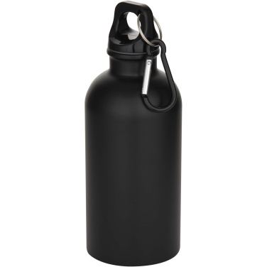 Logotrade corporate gifts photo of: Oregon 400 ml matte RCS recycled single wall stainless steel water bottle with carabiner