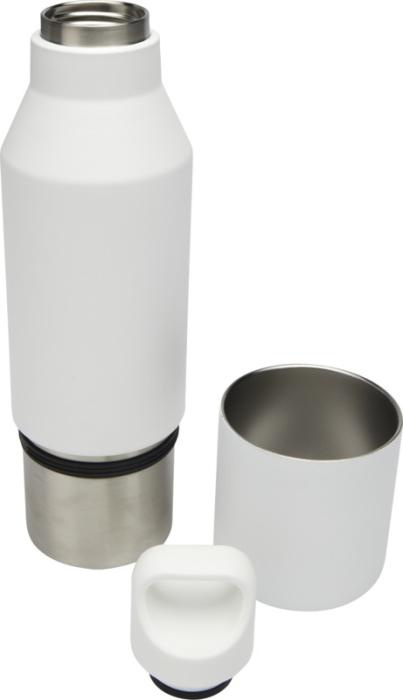 Logo trade promotional gifts image of: Odessy 600 ml RCS certified recycled stainless steel insulated bottle with 300 ml cup
