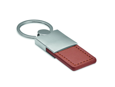 Logo trade promotional merchandise photo of: PU and metal key ring Helsinki