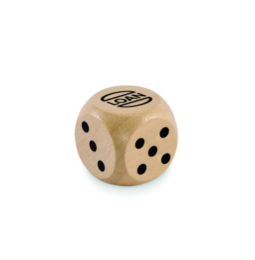 Logotrade promotional merchandise photo of: Schima wooden dice 3cm dia