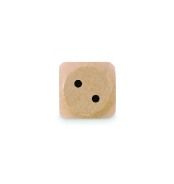 Logo trade promotional giveaway photo of: Schima wooden dice 3cm dia