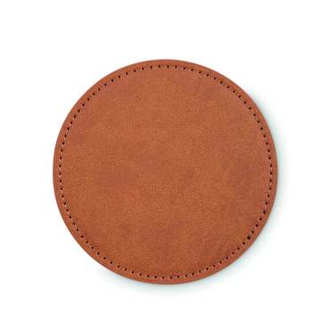 Logotrade business gift image of: Round coaster in PU