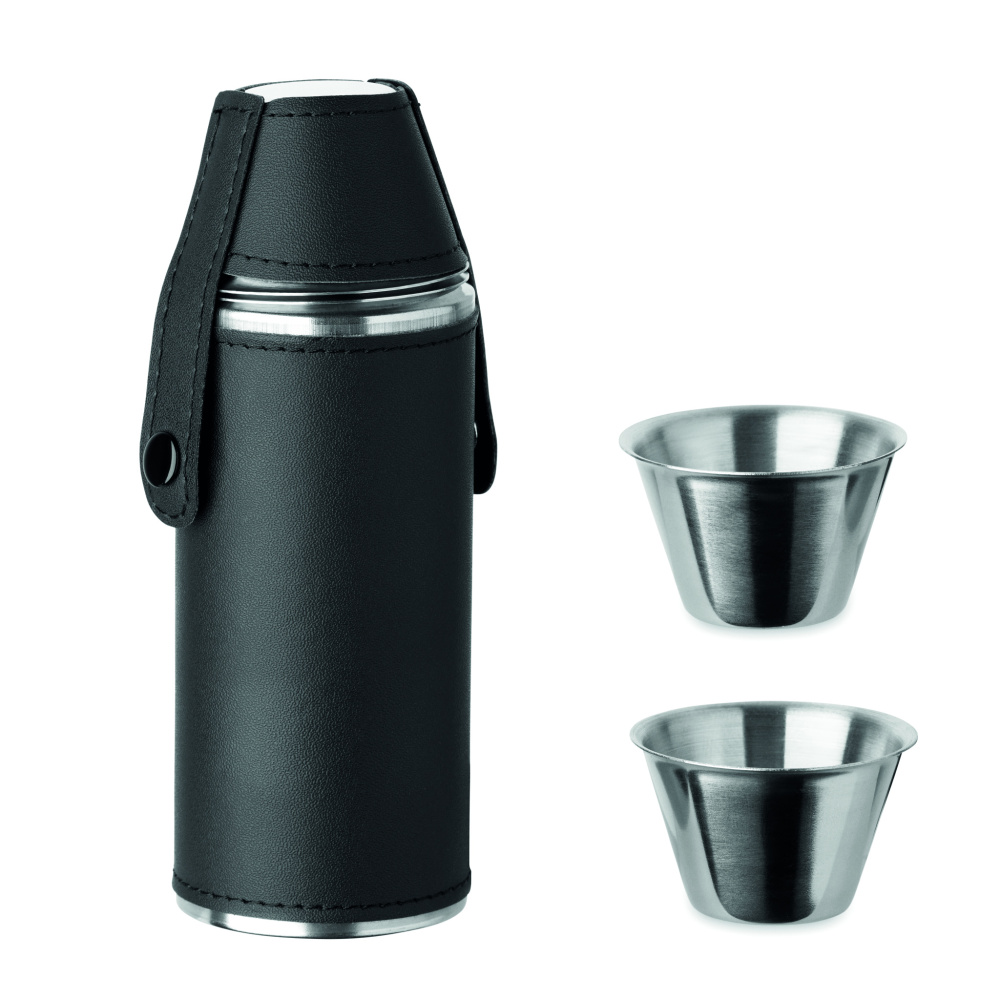 Logotrade promotional gift picture of: Hip flask with shot cups