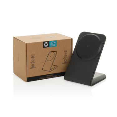 Logo trade advertising products image of: VoltPerch RCS recycled plastic 15W magnetic wireless charger