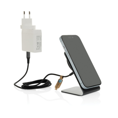 Logotrade promotional merchandise picture of: Terra aluminium 15W magnetic wireless charging phone stand