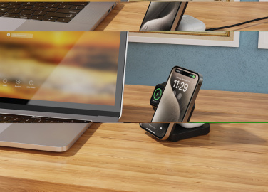 Logotrade business gift image of: Urban Vitamin Arcadia RCS rplastic 15W 3in1 magnetic charger