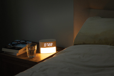 Logo trade promotional items image of: LumaRise RCS reycled plastic white noise alarm clock