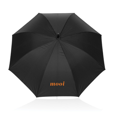 Logo trade promotional merchandise picture of: Swiss Peak Vero Aware™ RPET 25” umbrella w luxe handle