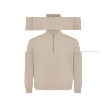 Logo trade promotional merchandise image of: IQONIQ Elgon recycled cotton quarter zip sweater