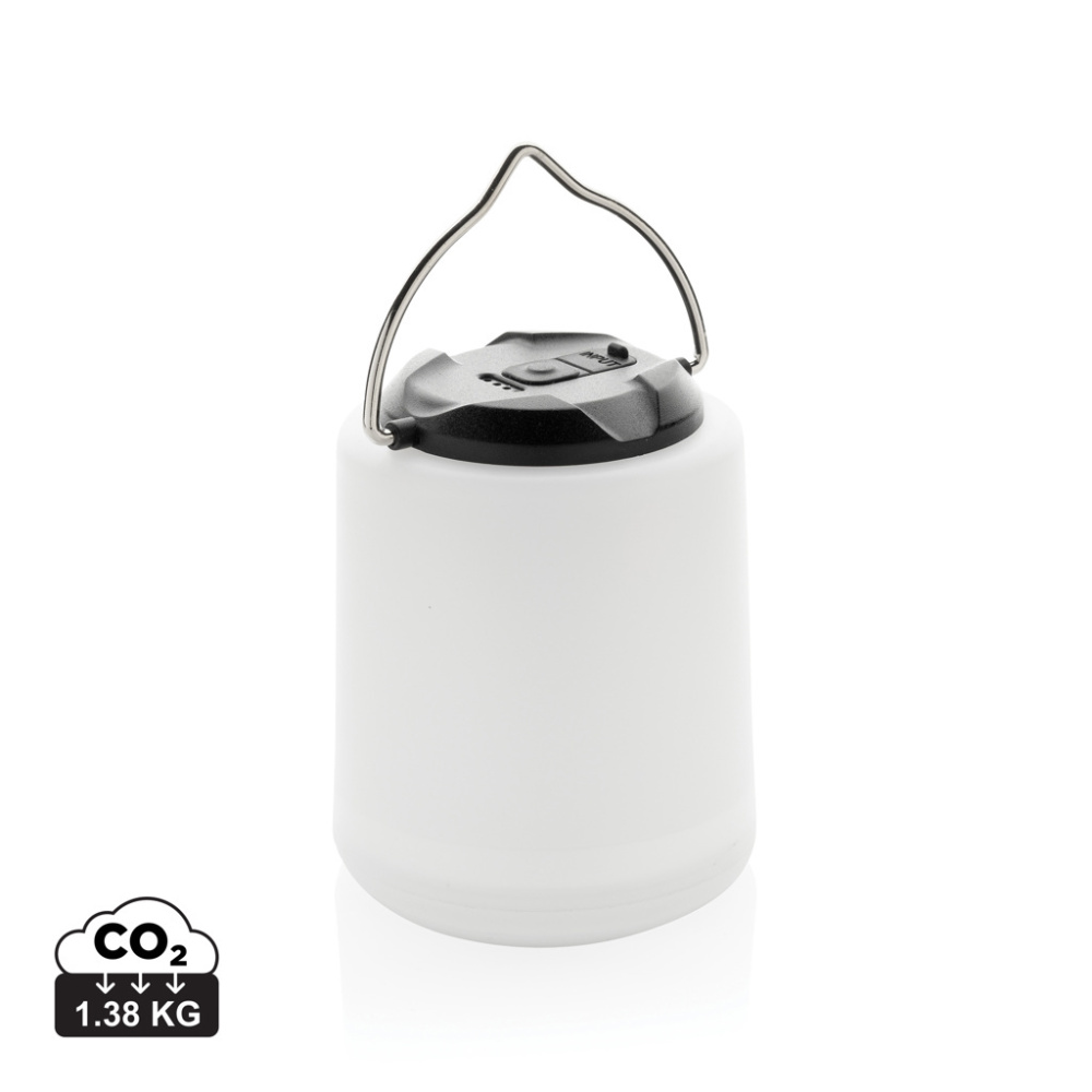 Logo trade business gift photo of: Limio RCS recycled plastic portable re-chargeable table lamp