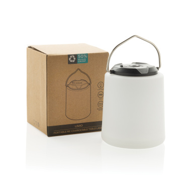 Logo trade promotional products picture of: Limio RCS recycled plastic portable re-chargeable table lamp