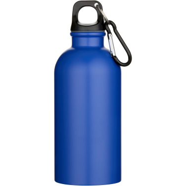 Logotrade promotional item picture of: Oregon 400 ml matte RCS recycled single wall stainless steel water bottle with carabiner