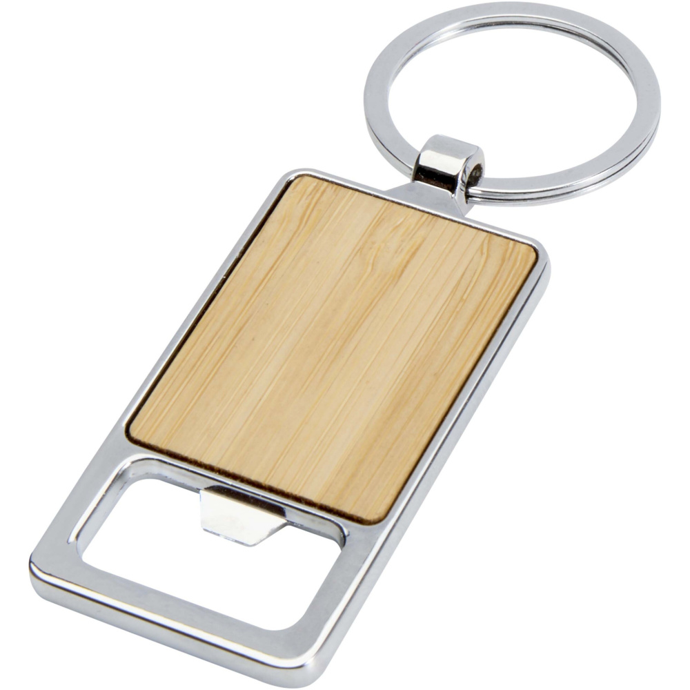 Logo trade promotional gifts image of: Snapper bamboo keychain with bottle opener