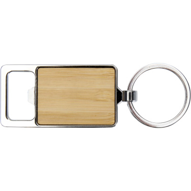 Logotrade promotional item picture of: Snapper bamboo keychain with bottle opener