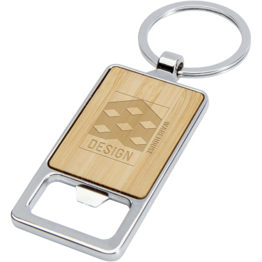 Logotrade promotional item picture of: Snapper bamboo keychain with bottle opener