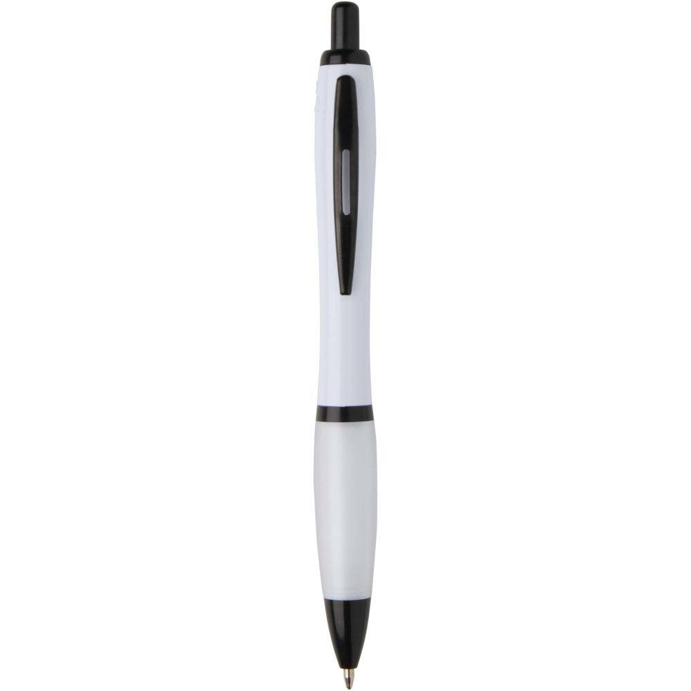 Logo trade business gift photo of: Nash recycled plastic ballpoint pen with black trims (black ink)