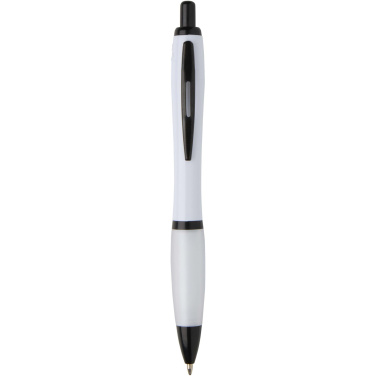 Logo trade promotional items image of: Nash recycled plastic ballpoint pen with black trims (black ink)