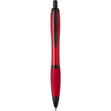 Logotrade promotional merchandise picture of: Nash recycled plastic ballpoint pen with black trims (black ink)