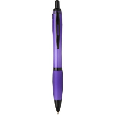 Logo trade promotional product photo of: Nash recycled plastic ballpoint pen with black trims (black ink)