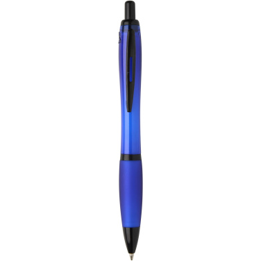 Logo trade promotional gifts image of: Nash recycled plastic ballpoint pen with black trims (black ink)