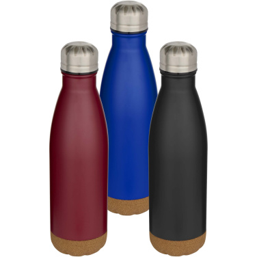 Logo trade promotional giveaways picture of: Cove 500 ml double wall vacuum insulated stainless steel water bottle with cork details