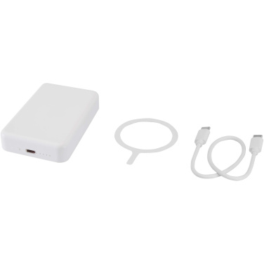 Logotrade promotional products photo of: Acrab 10.000 mAh 15W magnetic wireless power bank with 20W PD - made from recycled plastic