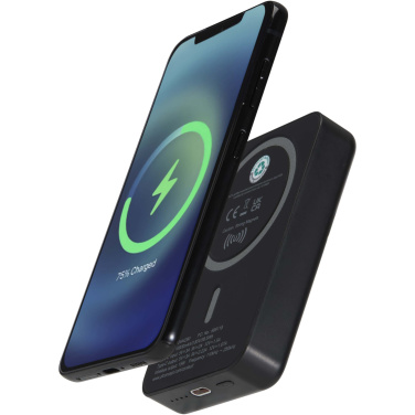 Logotrade business gift image of: Acrab 10.000 mAh 15W magnetic wireless power bank with 20W PD - made from recycled plastic