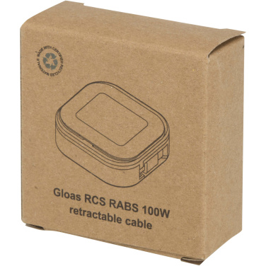 Logo trade business gift photo of: Gloas 5-in-1 recycled retractable data sync and 100W fast charge cable with smartphone tool kit