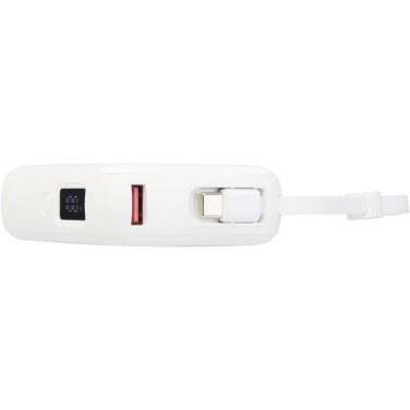 Logo trade business gift photo of: Acrux 10.000 mAh 35W tablet power bank with built in Type-C cable - made from recycled plastic