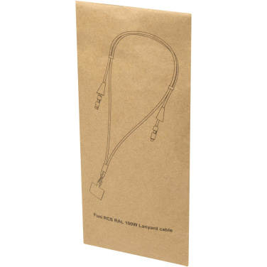 Logo trade promotional gift photo of: Funi recycled plastic smartphone lanyard with built-in data sync and 100W fast charge 5-in-1 cable
