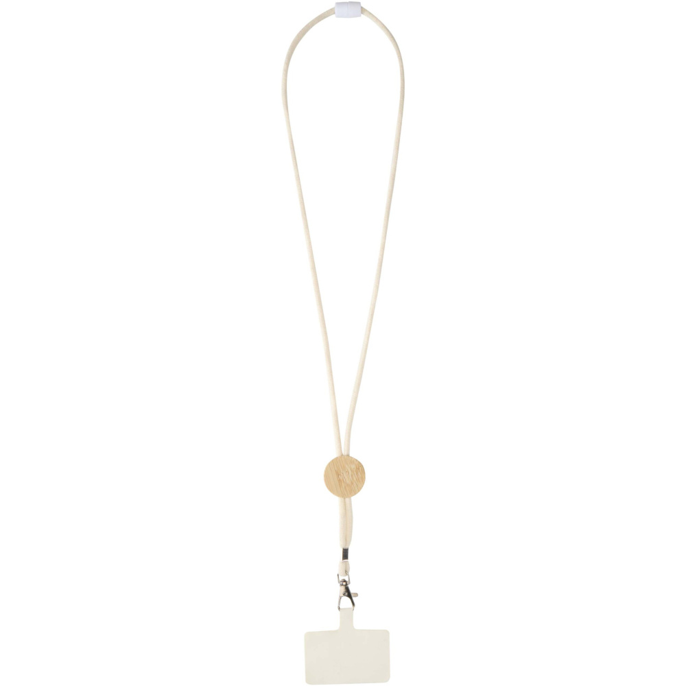 Logo trade promotional items image of: Adhab smartphone lanyard with bamboo details