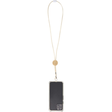 Logotrade promotional products photo of: Adhab smartphone lanyard with bamboo details